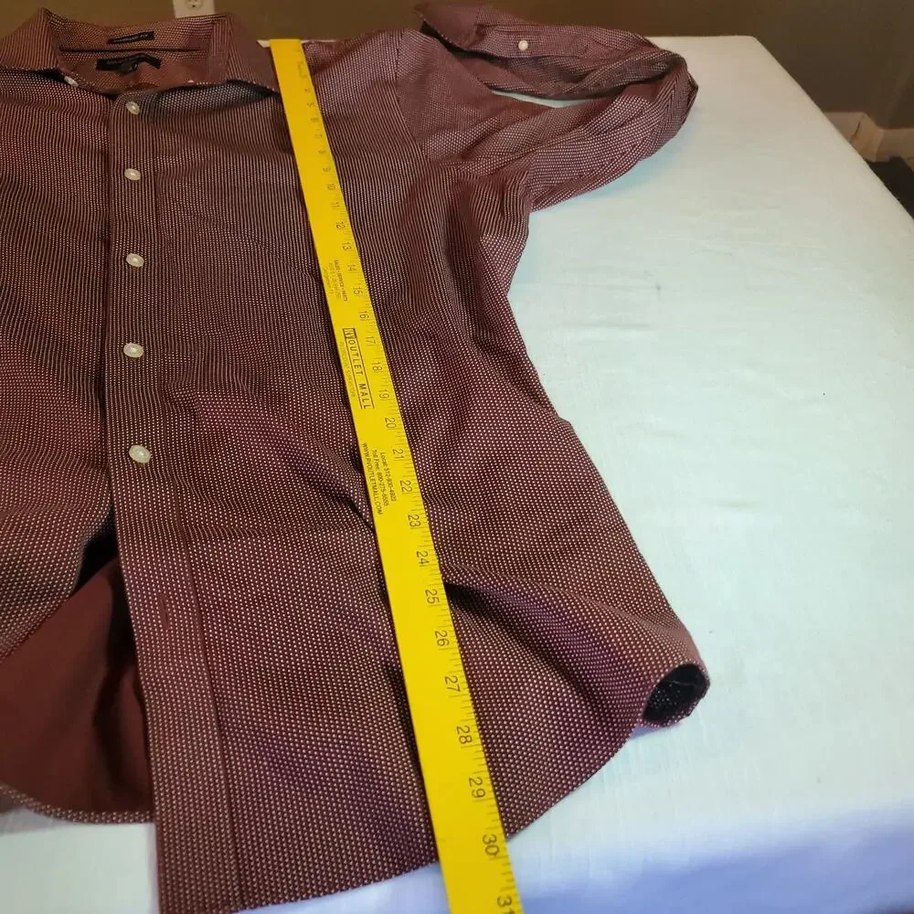 Banana Republic Mens Shirt XL Extra Large Maroon Long Sleeve Button Up Dress Top